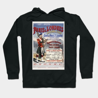 France England Vintage Railroad Travel Poster 1894 Hoodie